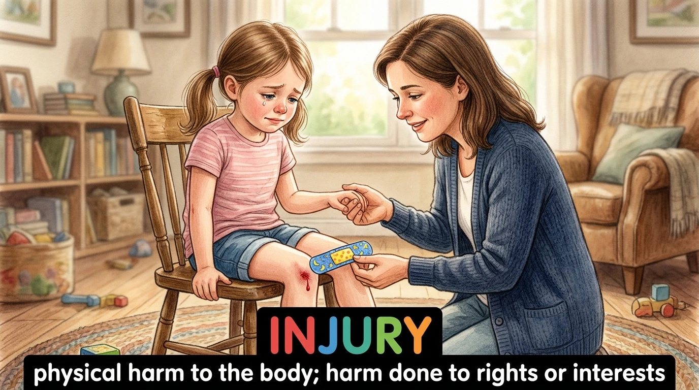 English Illustration for injury
